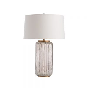Grey Ribbed Glass Lamp