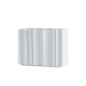 White Rectangular Fluted Planter