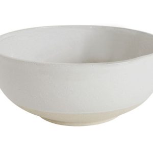 Glazed White Stoneware Bowl