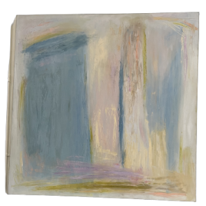 Blue, Lavender & Citron Abstract Painting by Amy Sims