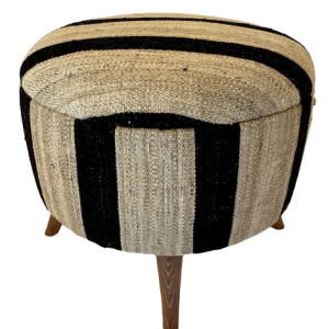 Large Stool with Black Stripes