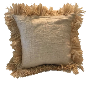 Natural Raffia Pillow - Large