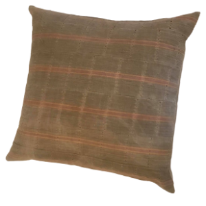 Tan Linen w/ Purple & Yellow Stripes Pillow + Insert