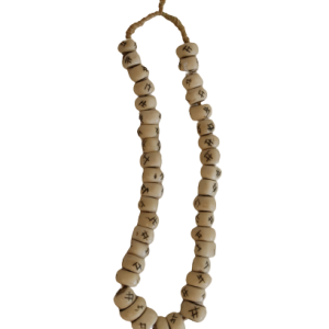 Black and White Patterned Bone Beads - Large