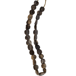 Flat Gray Bone Beads