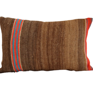 Brown, Pink & Blue Color Striped Rectangular Pillow