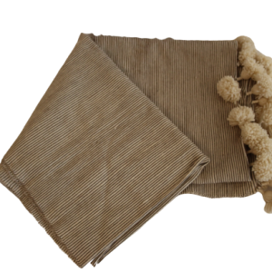 Moroccan Gray Striped Queen Blanket