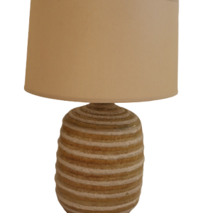 Rid Ceramic Lamp/Ivory and Natural