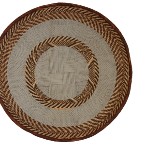 Large Hand Woven Painted Basket Light Blue