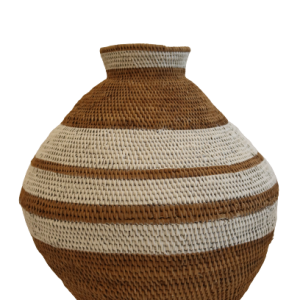 Small Striped Woven Basket