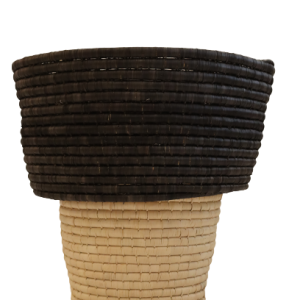 Two Tone Woven Basket Planter Large