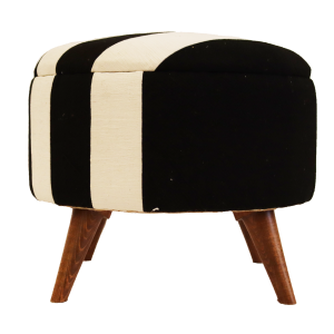 Black and White Footstool