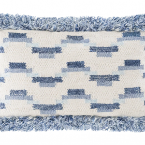 Indigo Fringe Lumbar Pillow