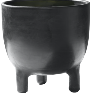 Black Terracotta Tri-Pot