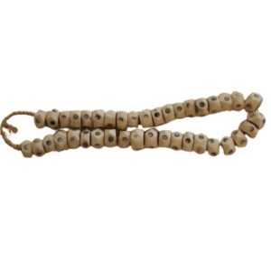 Black + White Patterned Bone Beads Large