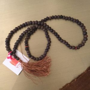 Sm Natural Brown Bead Chain W/ Tassel