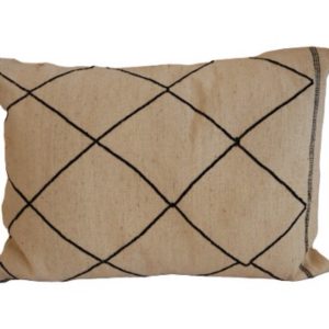 Black and White Moroccan Rectangular Pillow