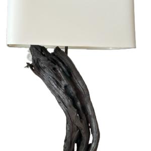 Black Driftwood Lamp Table