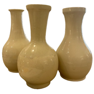 Beige Satin Round Vase
