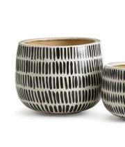 Black Stripe Pot Large
