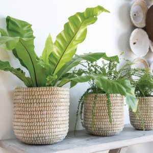 White Woven Stitched Basket