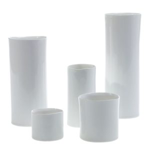 White Organic Cylinder Vase