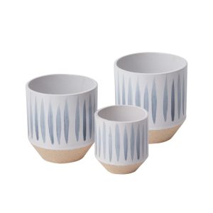 Blue Striped Pot