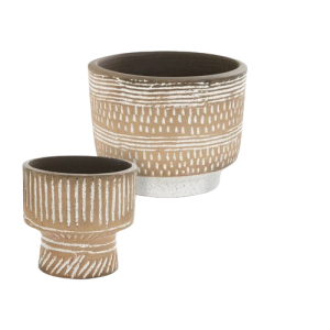 Brown & White Compote Pot